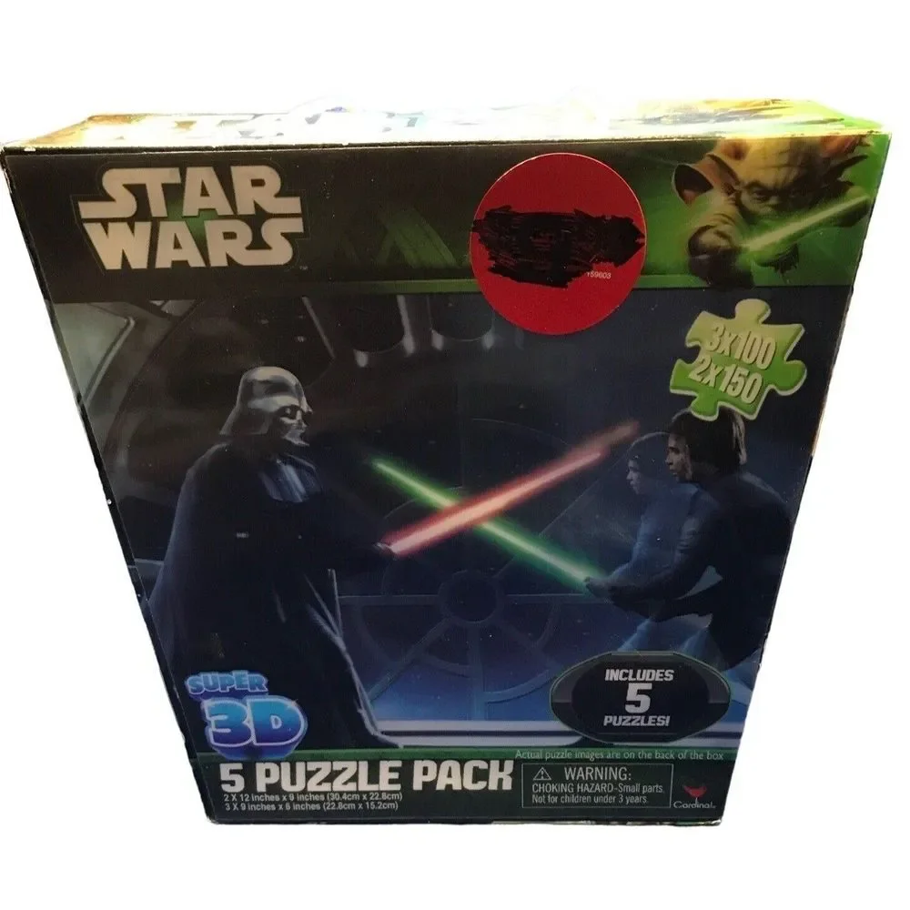 Star Wars 3D 5 pack sealed not opened vintage Jigsaw puzzle pack by Cardinal NEW